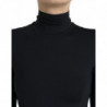 Abito aderente nero a maniche lunghe con collo alto - IT40-S