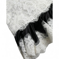 Abito senza maniche trapezio trasparente pizzo bianco nero - IT40-S