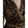 Abito midi effetto avvolgente con stampa leopardata marrone - IT44 - L
