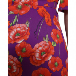 Abito tubino con stampa floreale papaveri multicolor - IT46-XL