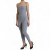 Abito tuta aderente senza spalline in nylon grigio - IT40-S