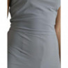 Abito tuta aderente senza spalline in nylon grigio - IT40-S