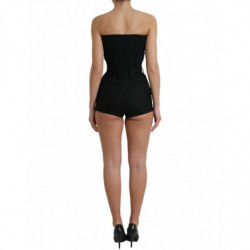 Abito tuta bodycom con pagliaccetto bustier nero - IT40-S
