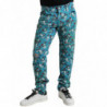 Pantaloni skinny in denim di cotone con stampa floreale blu - IT52 - L