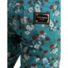 Pantaloni skinny in denim di cotone con stampa floreale blu - IT52 - L