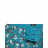 Pantaloni skinny in denim di cotone con stampa floreale blu - IT52 - L
