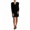 Mini abito tubino in cotone pizzo aderente nero - IT46-XL