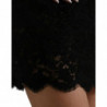 Mini abito tubino in cotone pizzo aderente nero - IT46-XL