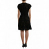Mini abito a trapezio in cotone pizzo floreale nero - IT42-M