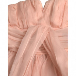 Abito longuette plissettato trapezio scollo all'americana chiffon s