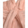 Abito longuette plissettato trapezio scollo all'americana chiffon s
