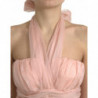 Abito longuette plissettato trapezio scollo all'americana chiffon s