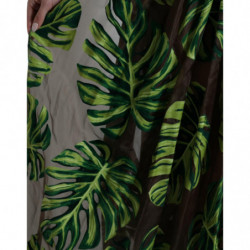 Abito lungo lungo senza maniche con foglia di banana verde - IT40-S