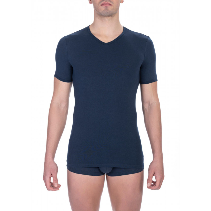 Maglietta in cotone blu - L