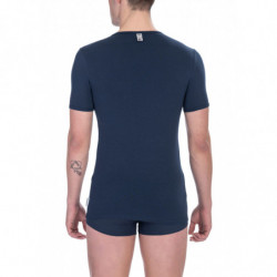 Maglietta in cotone blu - L