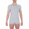 T-shirt in cotone grigio - L
