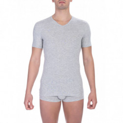 T-shirt in cotone grigio - XL