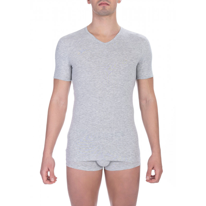 T-shirt in cotone grigio - XL