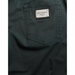 Jeans skinny da uomo in denim elasticizzato in cotone verde - IT50 - L