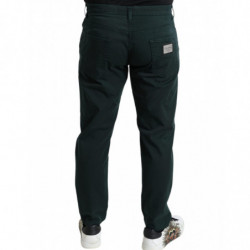 Jeans skinny da uomo in denim elasticizzato in cotone verde - IT48 - M