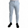 Pantaloni skinny in cotone stretch azzurro cielo - IT50 - L