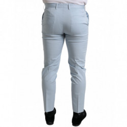 Pantaloni skinny in cotone stretch azzurro cielo - IT50 - L