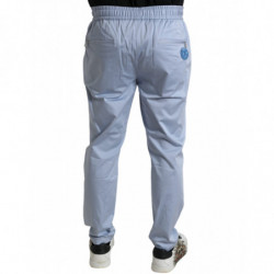 Pantaloni Jogger in cotone elasticizzato azzurro - IT52 - L