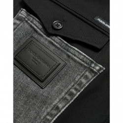 Pantaloni jeans denim di cotone slim grigio nero - IT52 - L