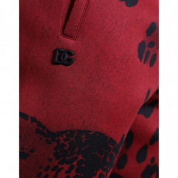 Pantaloni jogger elasticizzati leopardati rossi neri - IT50 - L