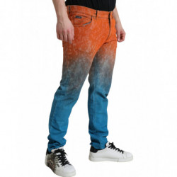 Jeans denim slim fit in cotone ombre multicolor - IT50 - L