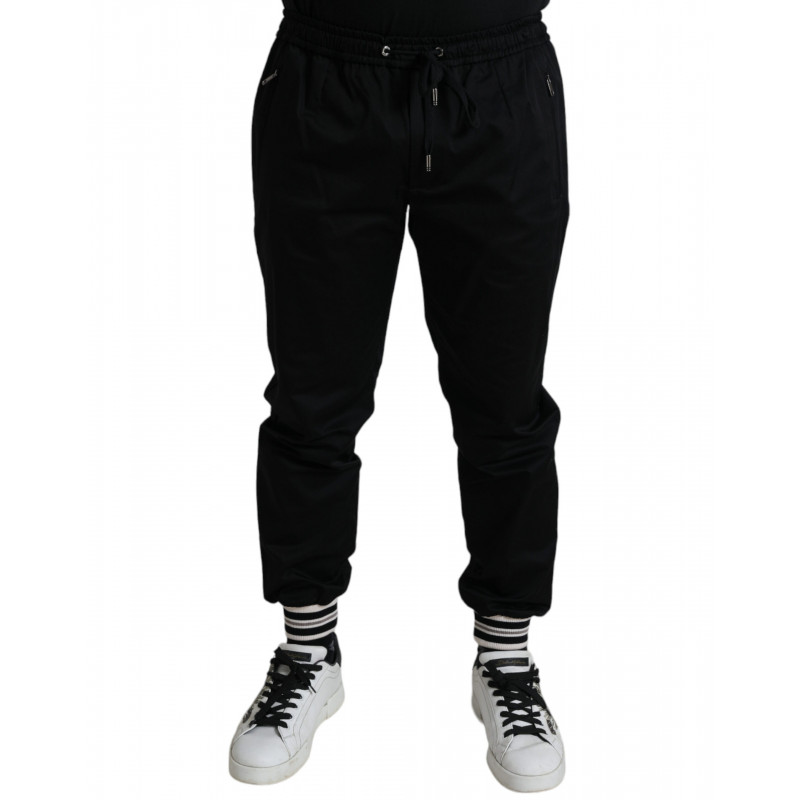 Pantaloni jogger skinny in misto cotone nero - IT54 - XL