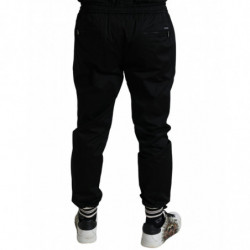 Pantaloni jogger skinny in misto cotone nero - IT54 - XL