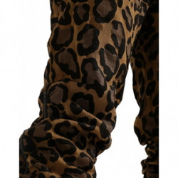 Pantaloni jogger jacquard leopardati marroni - IT50 - L
