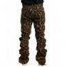 Pantaloni jogger jacquard leopardati marroni - IT54 - XL