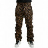 Pantaloni jogger jacquard leopardati marroni - IT56 - XL