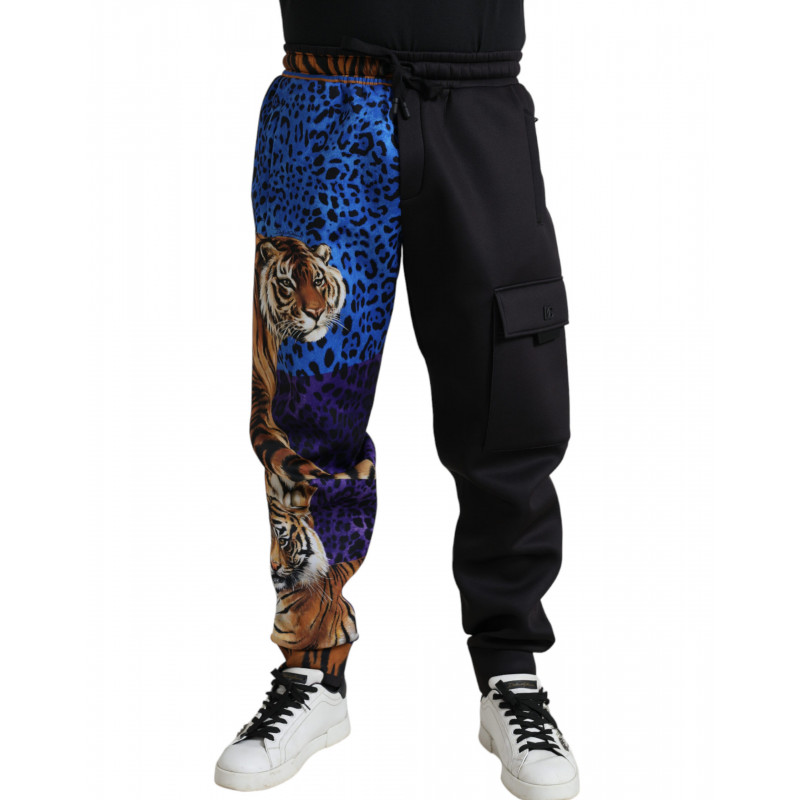 Pantaloni jogger cargo con stampa tigre nera - IT54 - XL