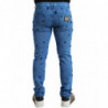 Jeans skinny in denim impreziositi da cristalli blu - IT50 - L