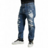 Jeans denim da uomo in cotone stracciato blu - IT52 - L