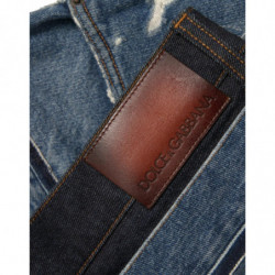 Jeans denim da uomo in cotone stracciato blu - IT52 - L