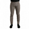 Pantaloni skinny da uomo elasticizzati in cotone marrone - IT50 - L