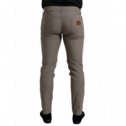 Pantaloni skinny da uomo elasticizzati in cotone marrone - IT50 - L