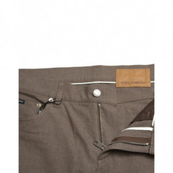 Pantaloni skinny da uomo elasticizzati in cotone marrone - IT50 - L