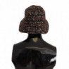 Cappello secchiello tesa larga intrecciata tessuto multicolore - 56