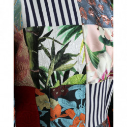 Mini abito a trapezio patchwork floreale multicolor - IT46-XL