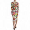 Abito midi in seta tubino floreale multicolor - IT40-S