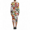 Abito midi in seta tubino floreale multicolor - IT40-S
