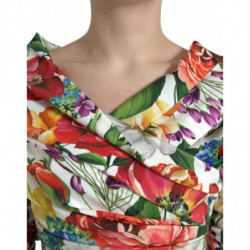 Abito midi in seta tubino floreale multicolor - IT40-S