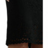 Abito longuette aderente in viscosa con pizzo floreale nero - IT40-S