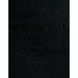 Abito longuette aderente in viscosa con pizzo floreale nero - IT40-S