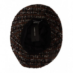 Cappello secchiello tesa larga intrecciata tessuto multicolore - 56